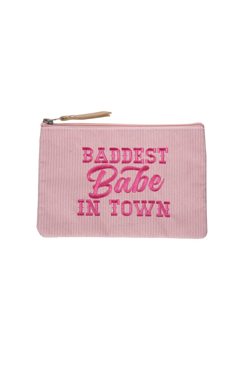Totalee Gift Baddest Babe In Town Corduroy Bag Polyester Pink, Main, color, Pink