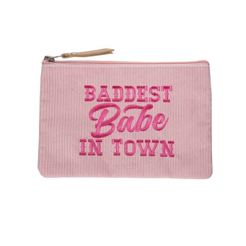 Baddest Babe In Town Corduroy Bag Polyester Pink