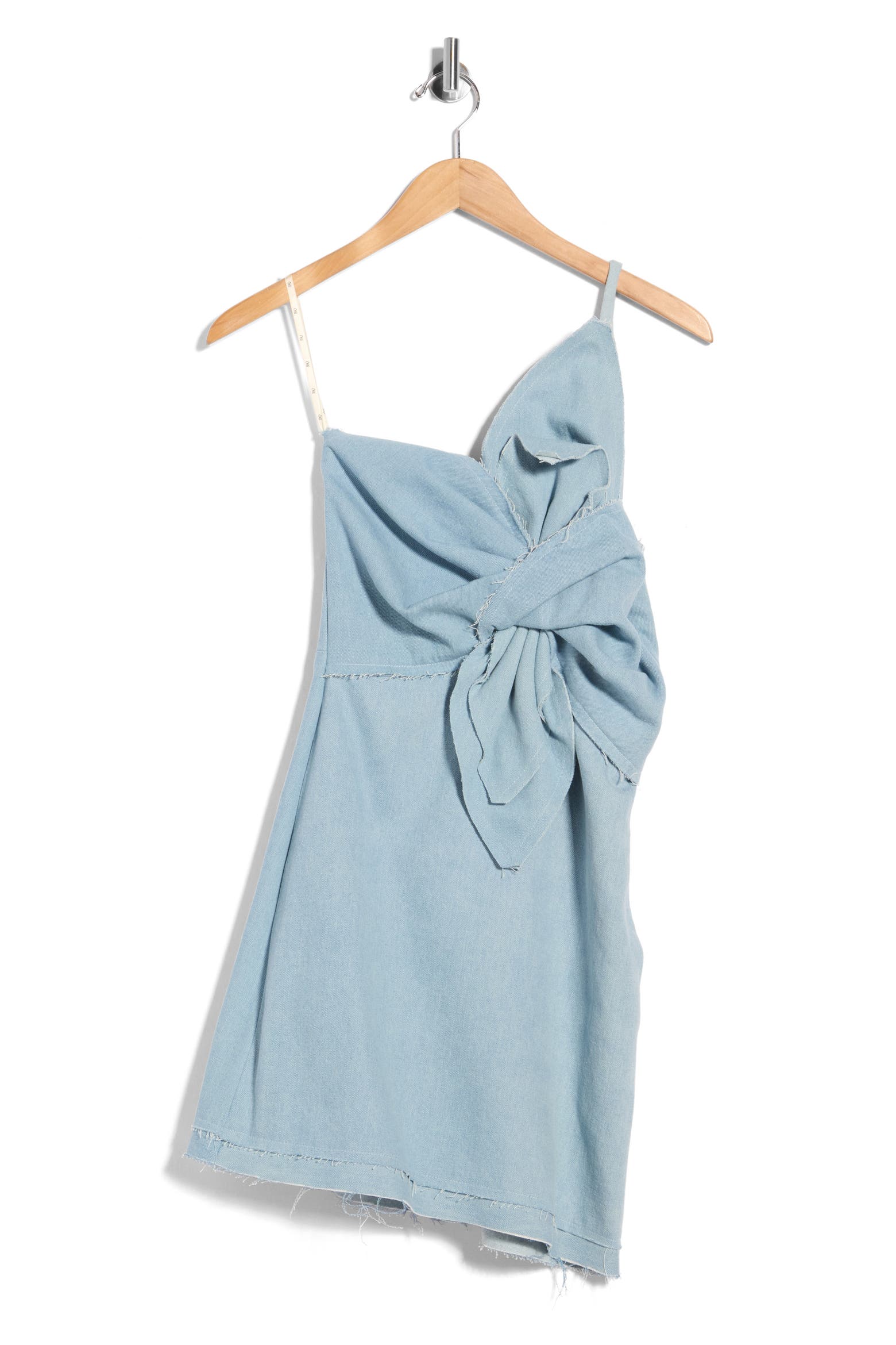 Brielle Code JBQ Brielle One-Shoulder Knotted Denim Minidress (Women) | Nordstromrack