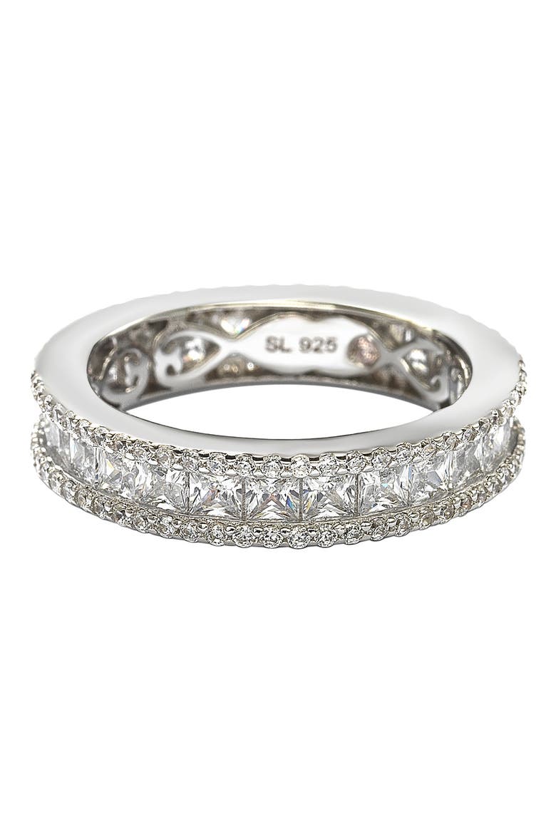 Square Cut CZ Eternity Band Ring, Main, color, WHITE