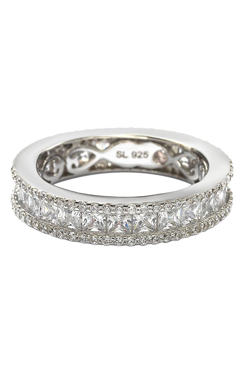 SUZY LEVIAN Square Cut CZ Eternity Band Ring, Main, color, White
