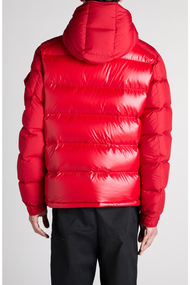 Maya Lacquered Nylon Down Jacket, Alternate, color, RED