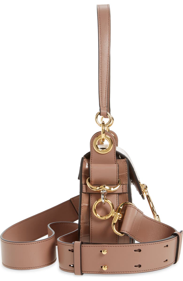 Chloé Small Tess Croc Embossed Calfskin Shoulder Bag, Alternate, color,