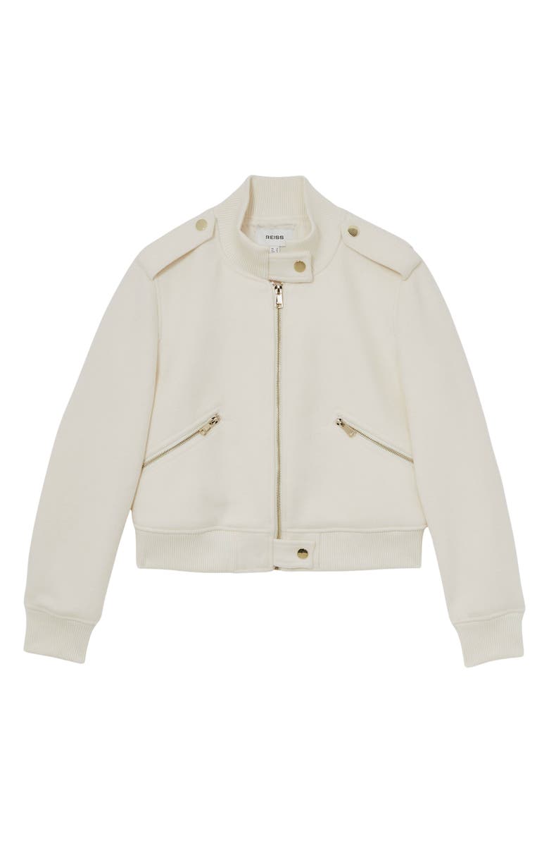 Reiss Cleo Bomber Jacket, Alternate, color, Cream