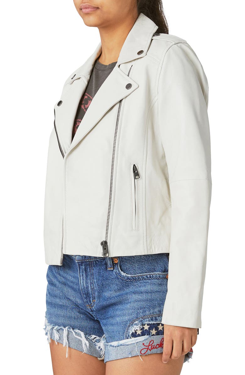 Lucky Brand Leather Moto Jacket, Alternate, color, 