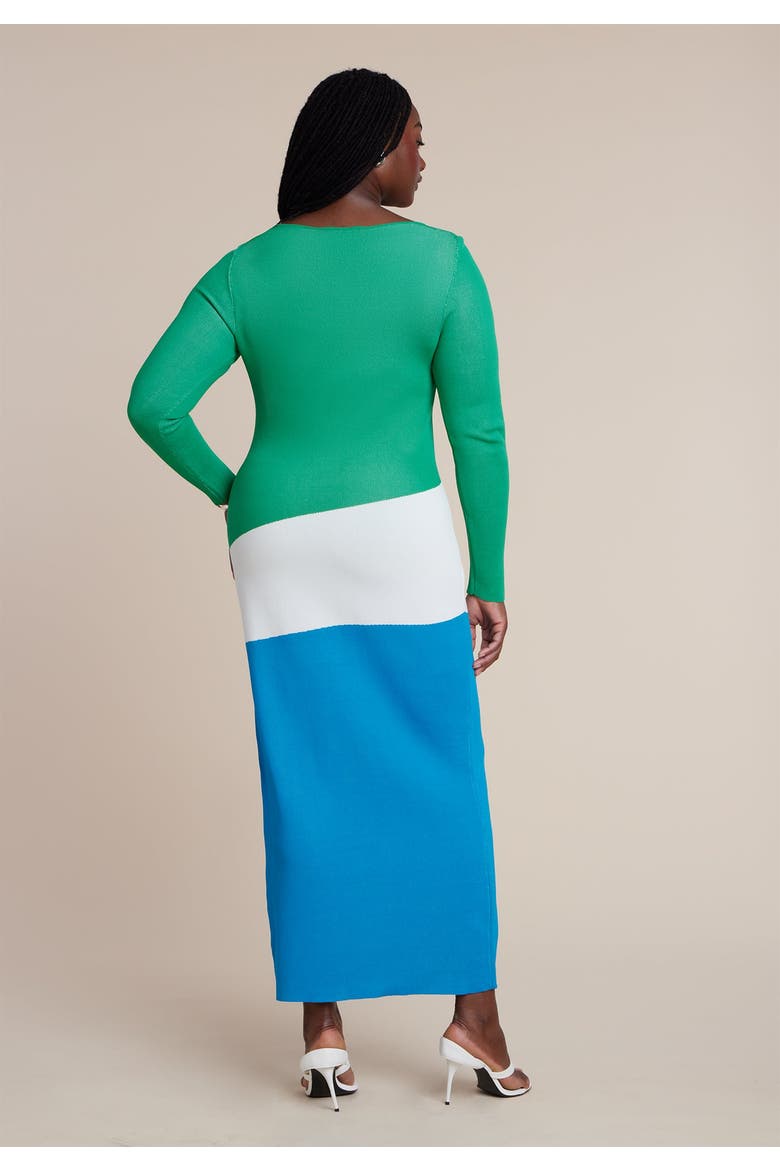 Asymmetrical Stripe Sweater Dress, Alternate, color, CALIENTE