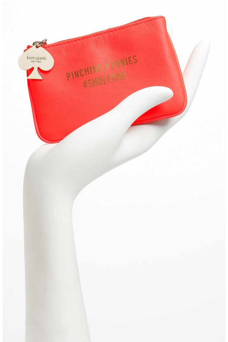 'coin a phrase - shoe fund' coin purse, Alternate, color, MARASCHINO
