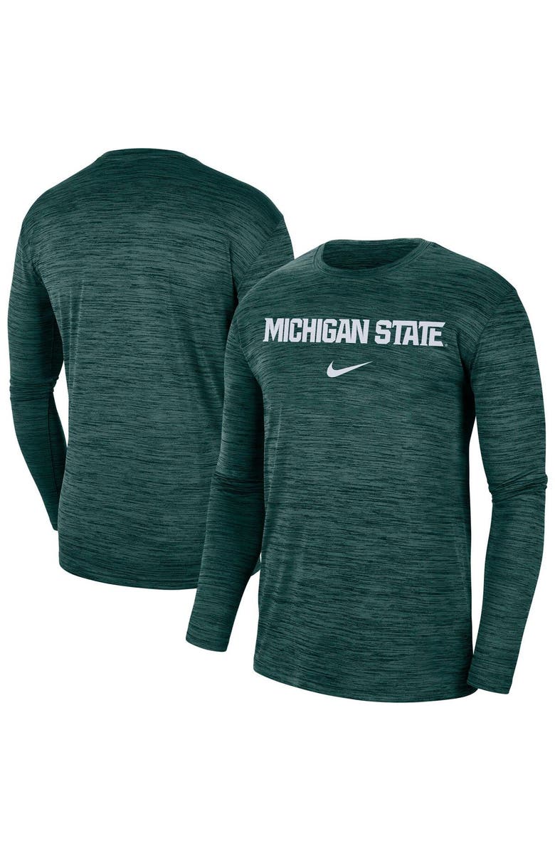 Nike Men's Nike Green Michigan State Spartans Team Velocity Performance Long Sleeve T-Shirt, Main, color, Green