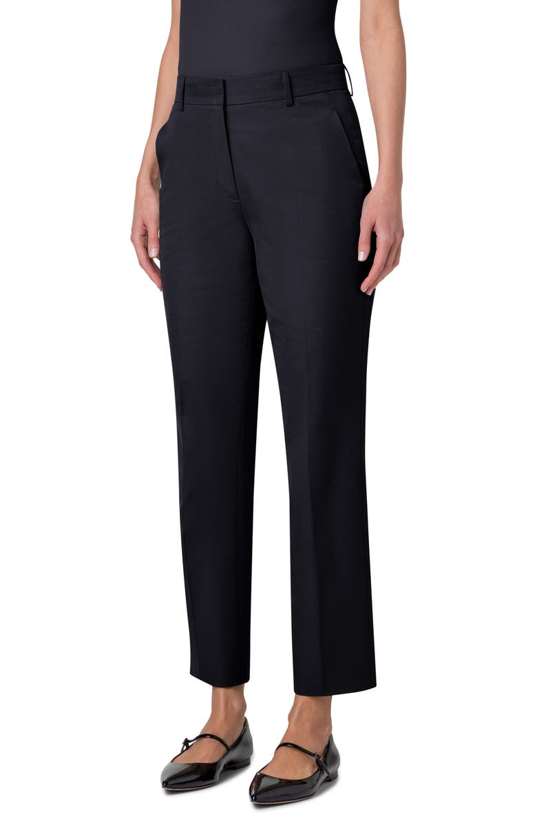 Akris Flavin Cotton Techno Gabardine Ankle Pants, Alternate, color, 