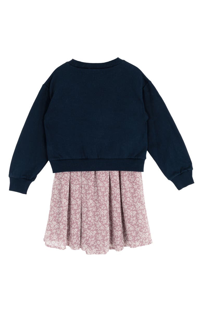 Rare Editions Kids' Graphic Sweatshirt & Smocked Sundress Set, Alternate, color, Mauve