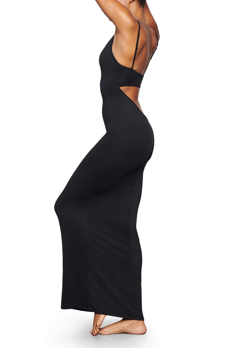 Smooth Lounge Low Back Cami Nightgown, Alternate, color, ONYX