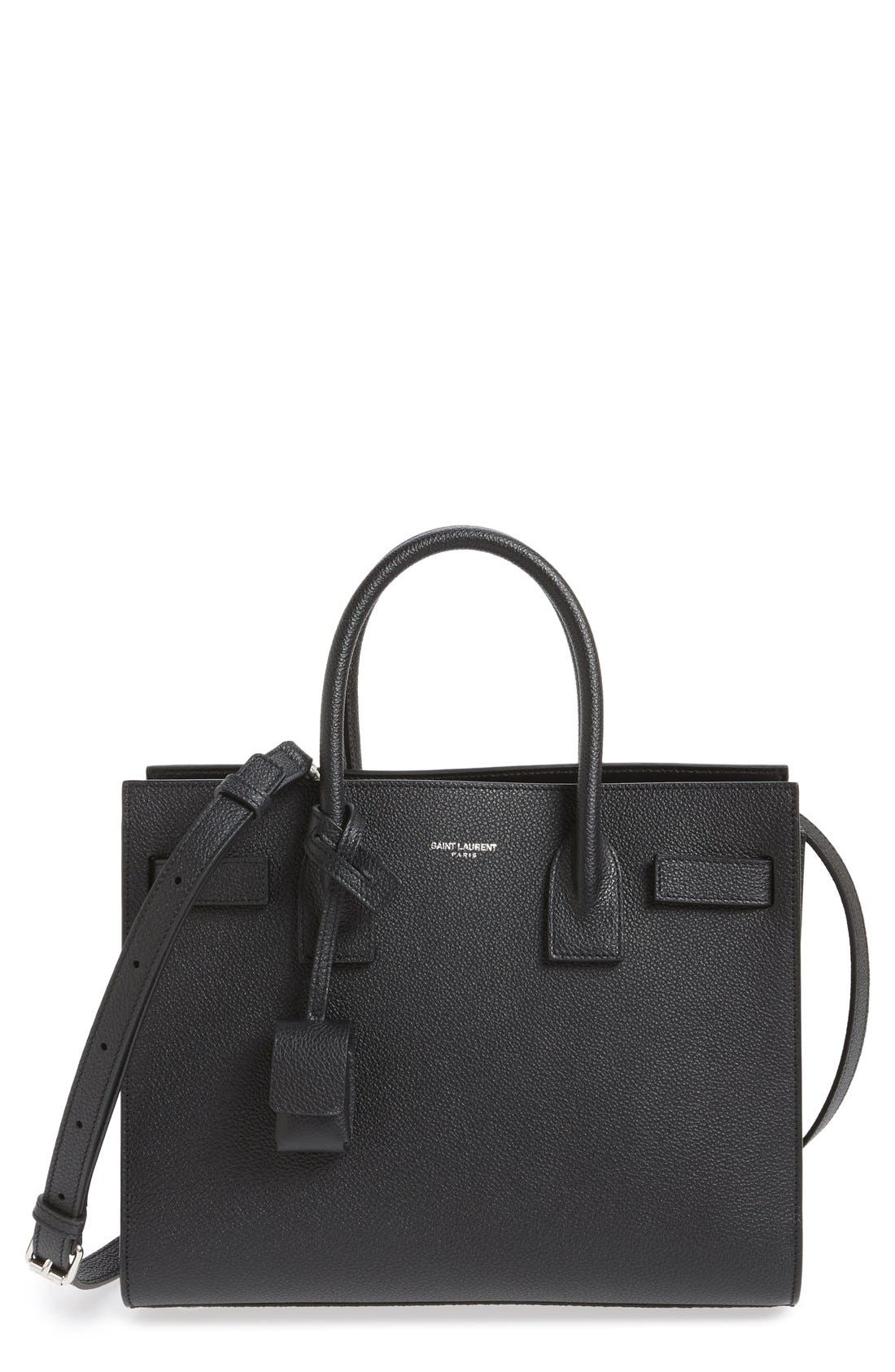 Saint Laurent 'Baby Sac de Jour' Bonded Leather Tote, Main, color, 