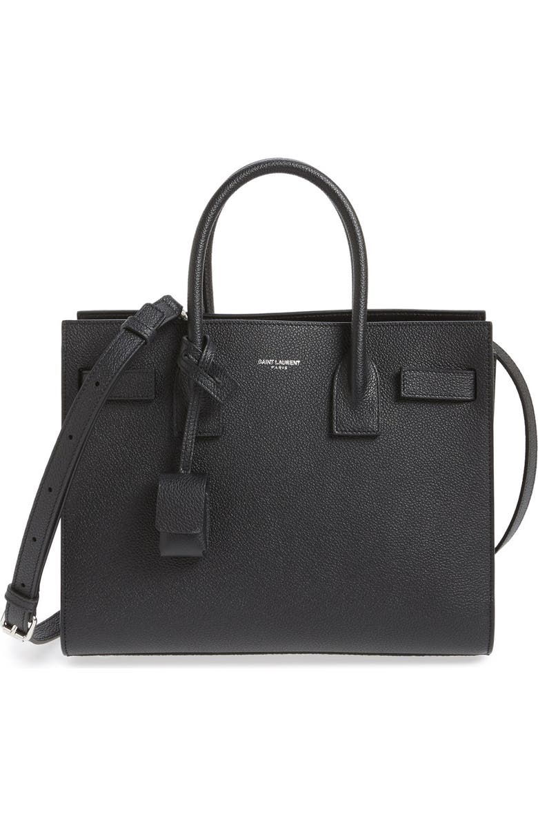 Saint Laurent 'Baby Sac de Jour' Bonded Leather Tote, Main, color,