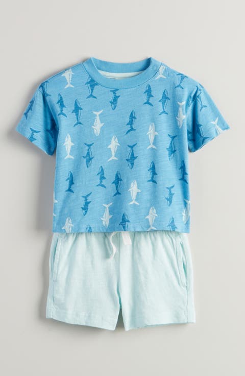 Print Cotton T-Shirt & Shorts Set (Baby)