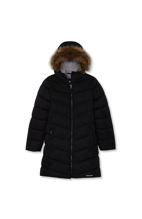 Girls Fleece Lined Printed Parka