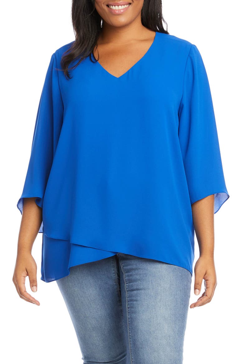 Crossover Hem Asymmetric Top, Main, color, SAPPHIRE BLUE