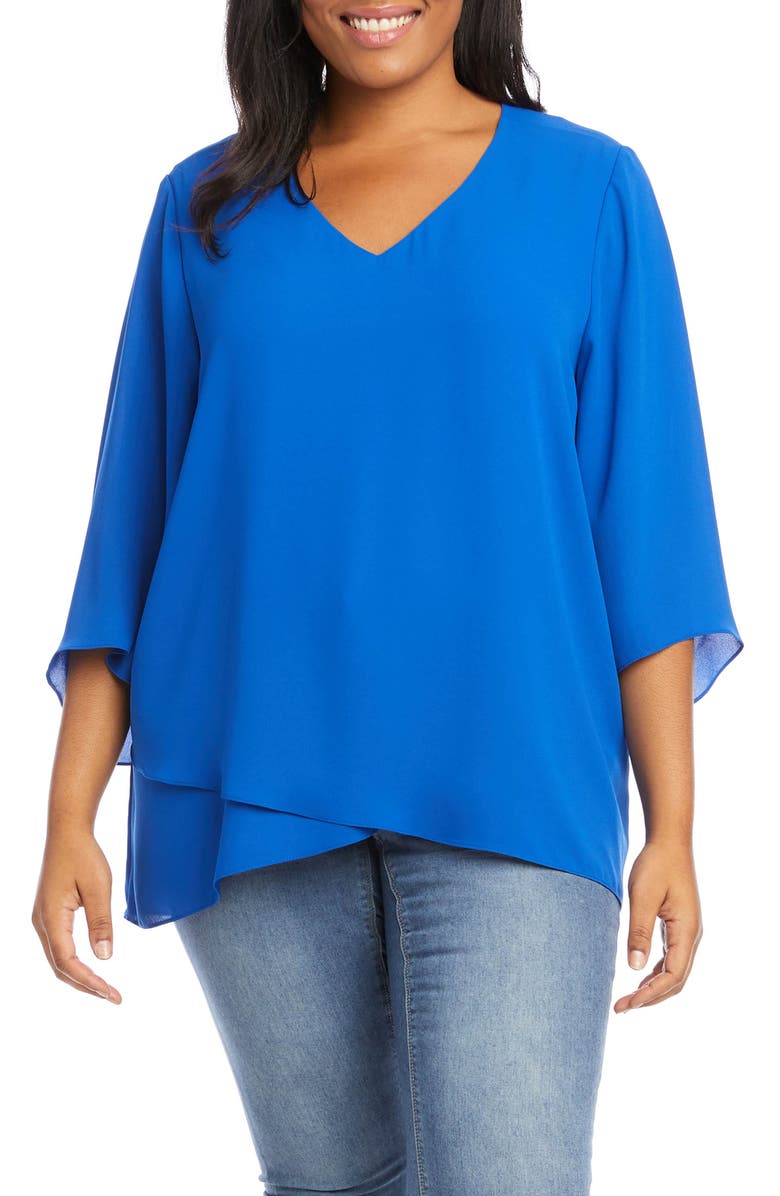 Karen Kane Crossover Hem Asymmetric Top, Main, color,