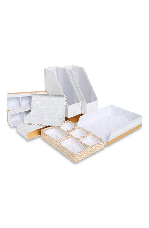 Marble 8-Piece Office Accessory Set