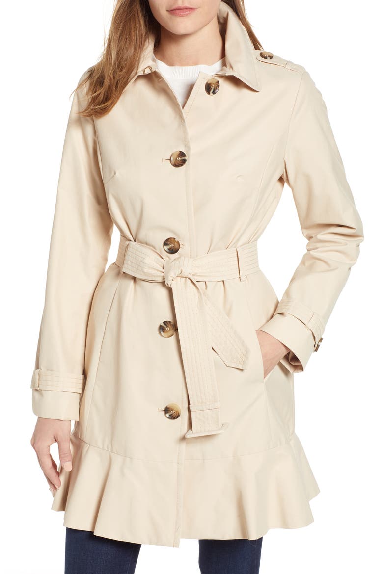 millbrook twill water resistant rain coat, Main, color, SAND CASTLE