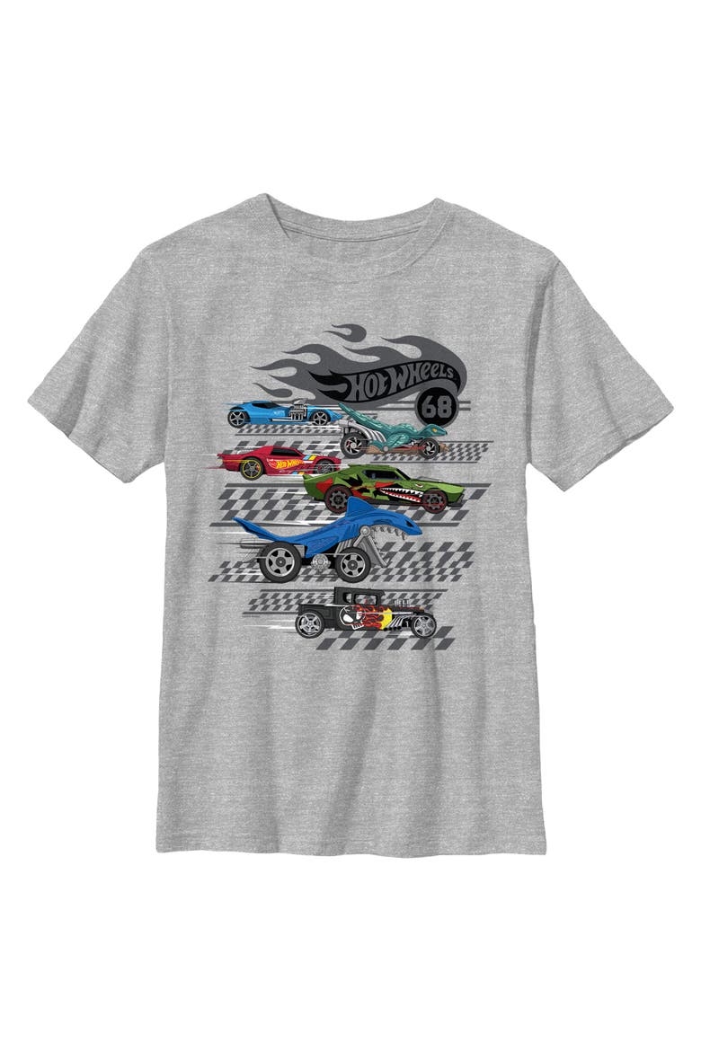 Boy's Hot Wheels Racing Lineup  Graphic T-Shirt, Main, color, Sport Grey