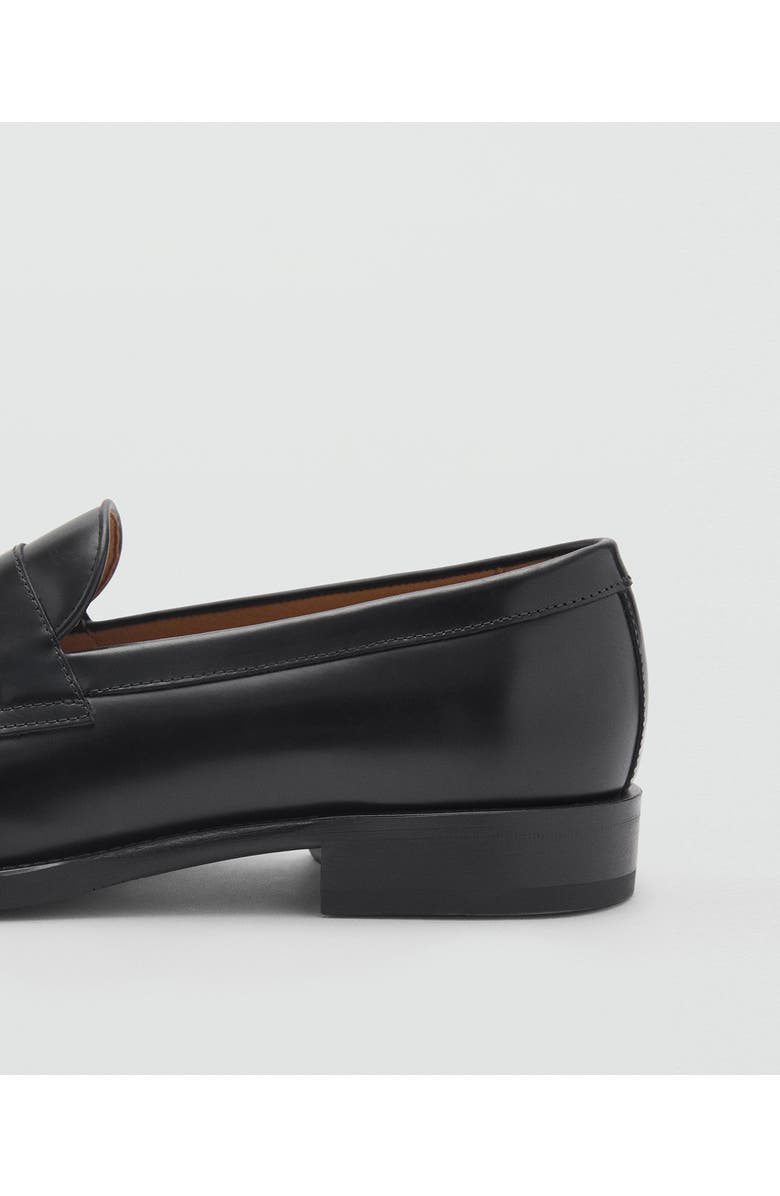 MANGO Leather Penny Loafer, Alternate, color,