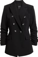 Tahari ASL Double Breasted Ruched Blazer