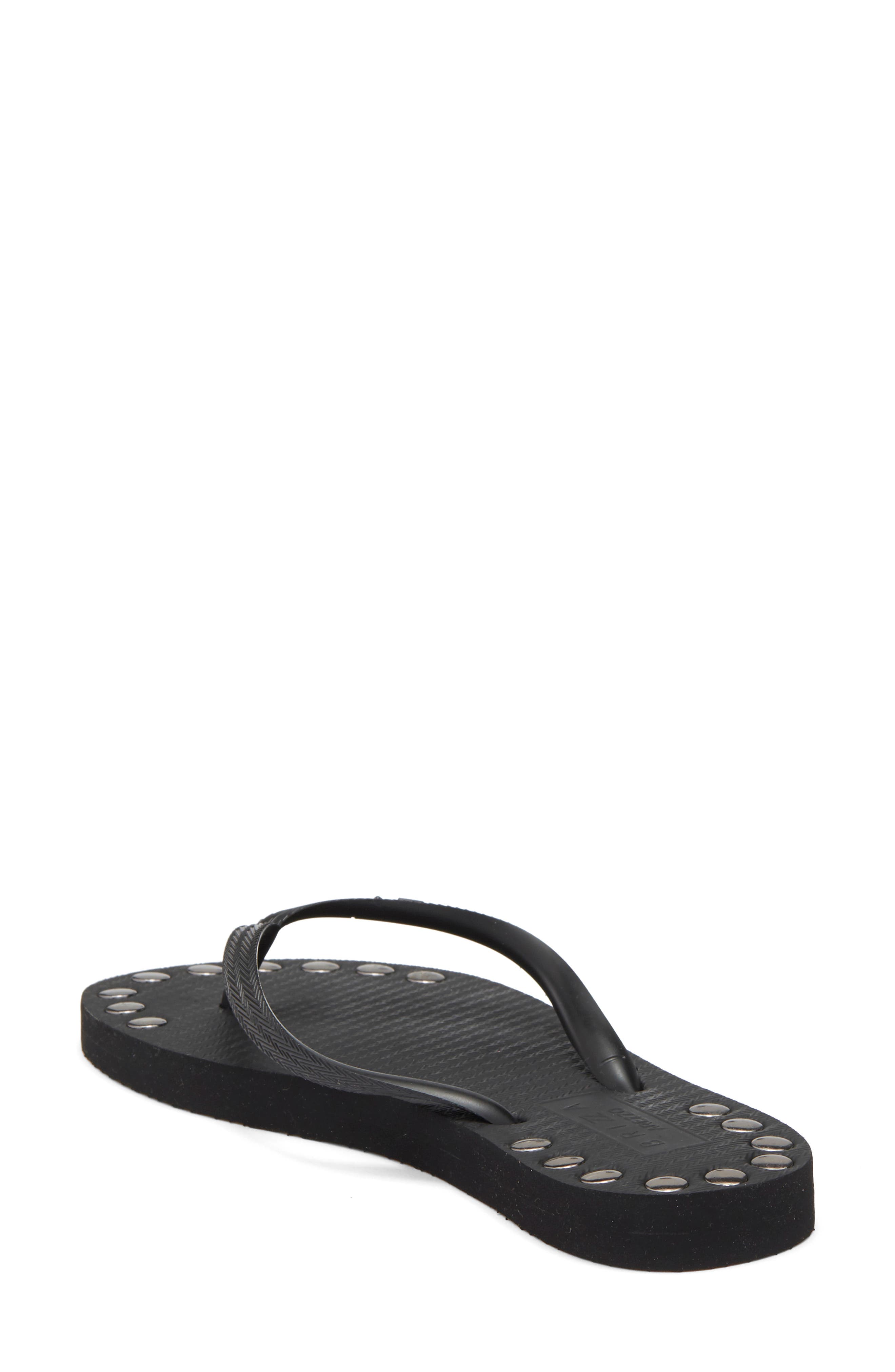 Studded Flip Flop, Alternate, color, BLACK
