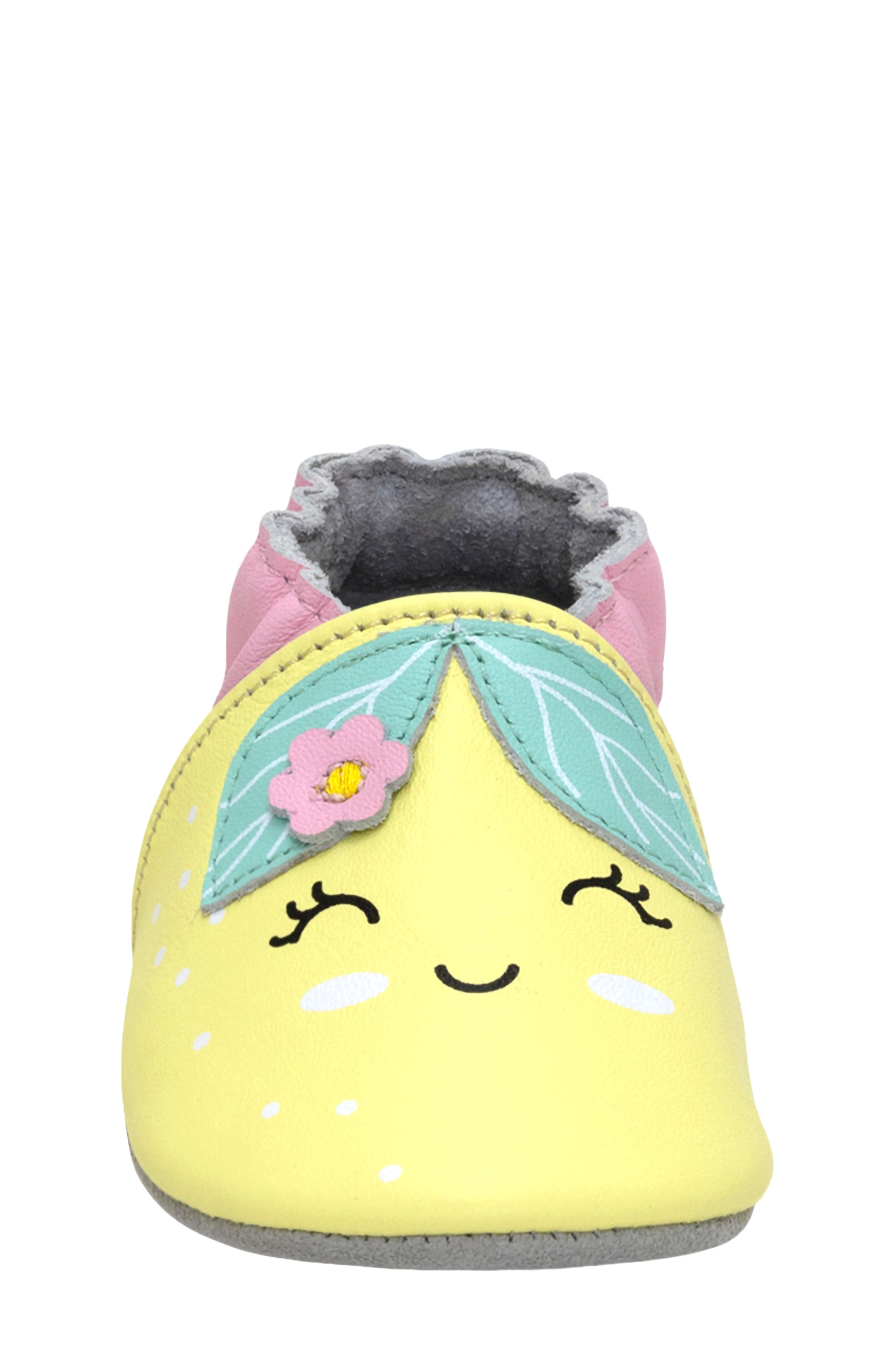 Robeez<sup>®</sup> Happy Lemon Crib Shoe, Alternate, color, 