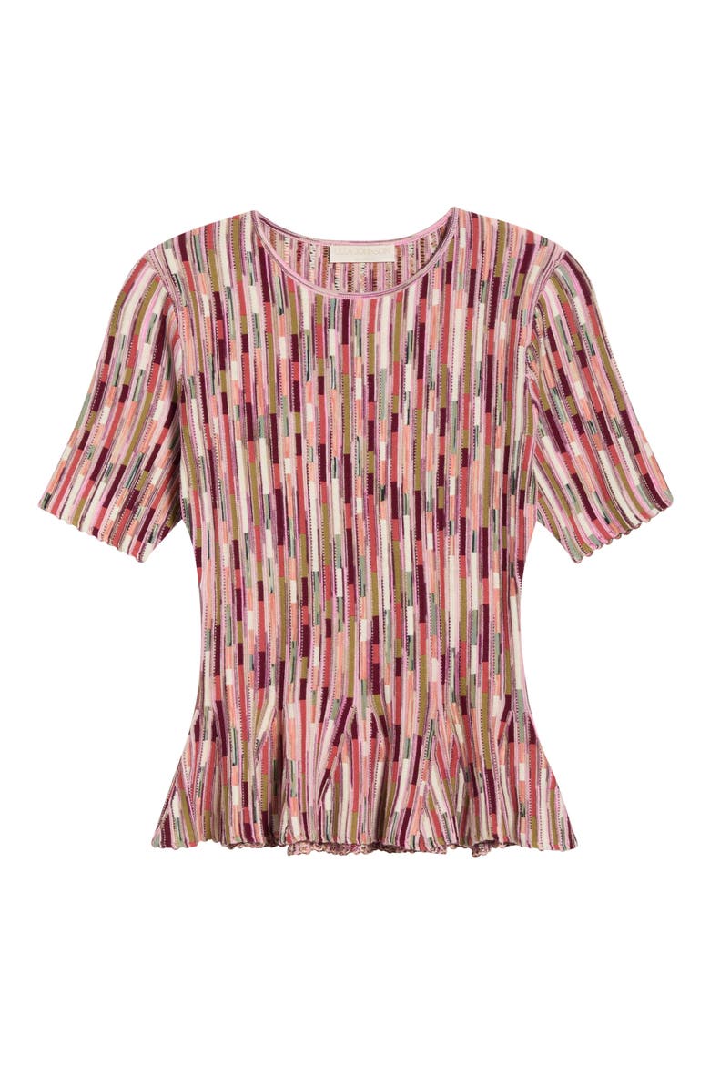 Samira Mulitcolor Short Sleeve Top, Alternate, color, ROSEWOOD
