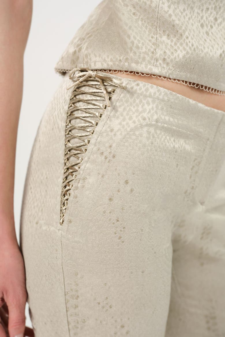 Snake Print Jacquard Flare Trousers, Alternate, color, Multi-Colored