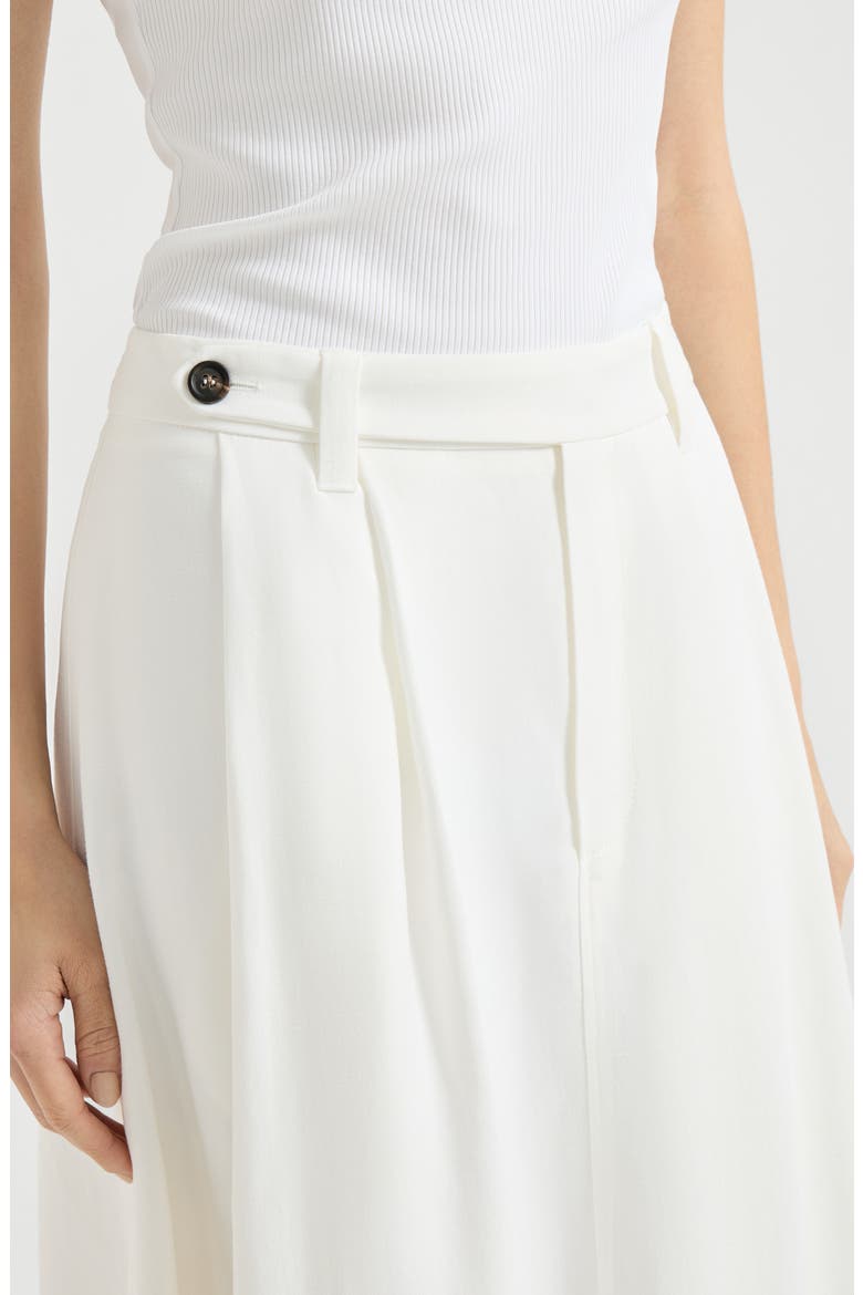 Twill sartorial skirt with monili, Alternate, color, White