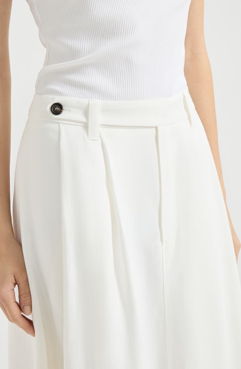 Brunello Cucinelli Twill sartorial skirt with monili, Alternate, color, White