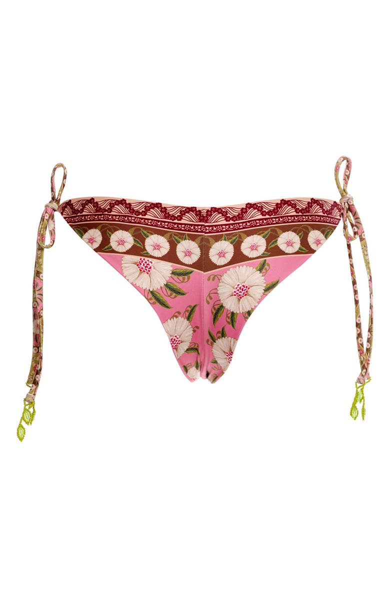Agua Bendita Tammy Matches Side Tie Bikini Bottoms, Alternate, color, Pink Multi
