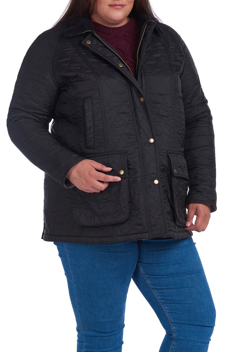 Barbour Beadnell Polarquilt Jacket, Main, color, Black/Black