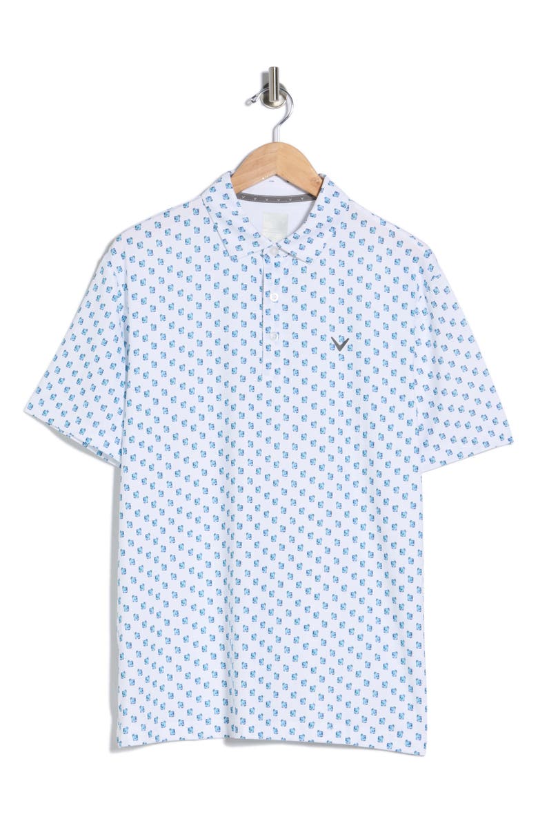 Callaway Tropical Cocktail Print Knit Golf Polo, Main, color, Bright White
