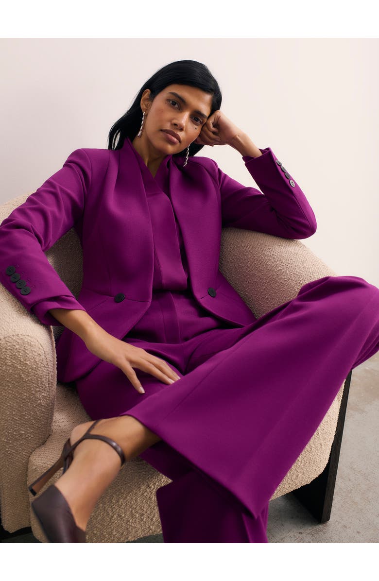 The Fold Alzira Sculpt Crepe Pants, Alternate, color, Purple