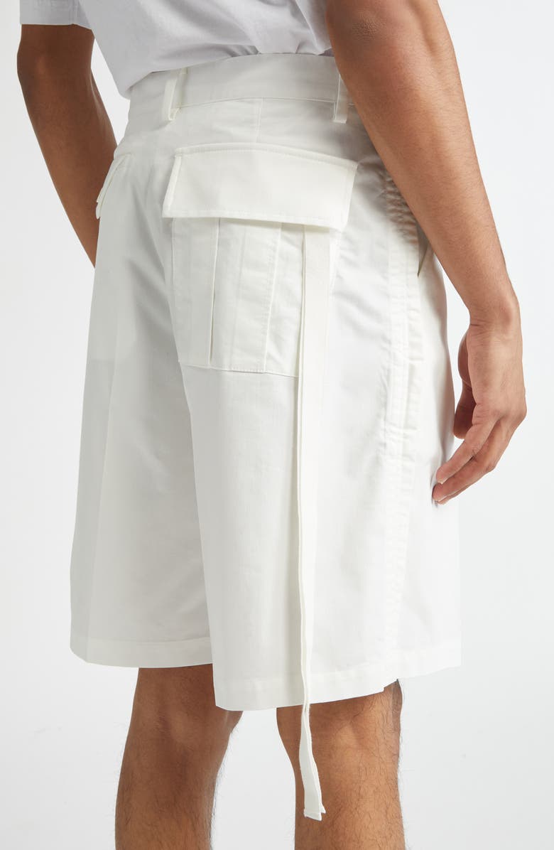 Undercover Pleat Front Bermuda Shorts, Alternate, color, White