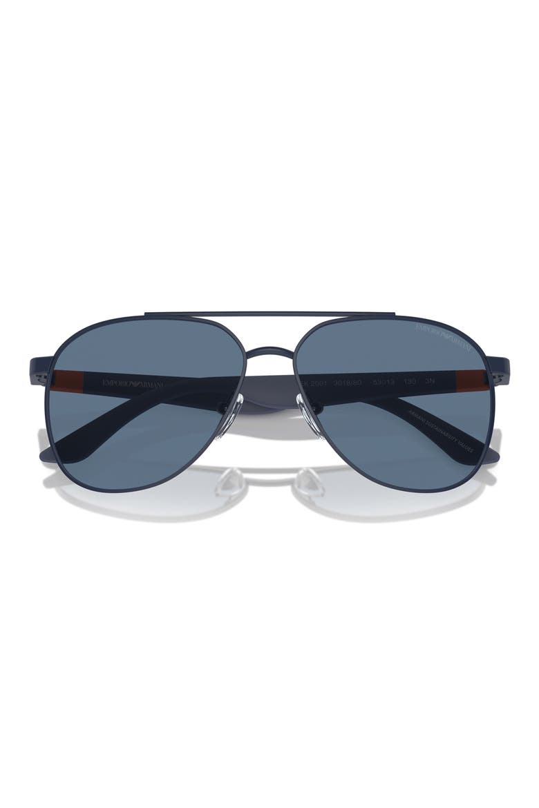 53mm Pilot Sunglasses, Alternate, color, MATTE BLUE / DARK BLUE