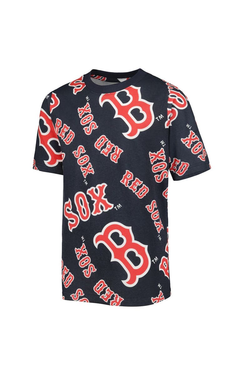 STITCHES Youth Stitches Navy Boston Red Sox Allover Team T-Shirt, Alternate, color, Navy