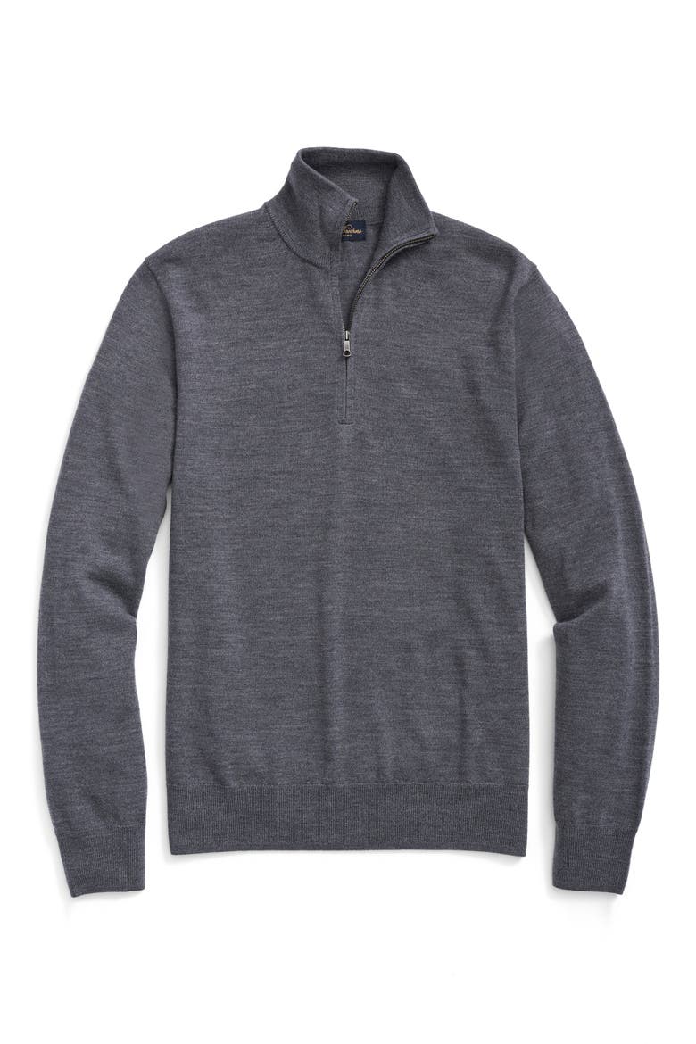 Half Zip Sweater, Main, color, GREY HEATHER