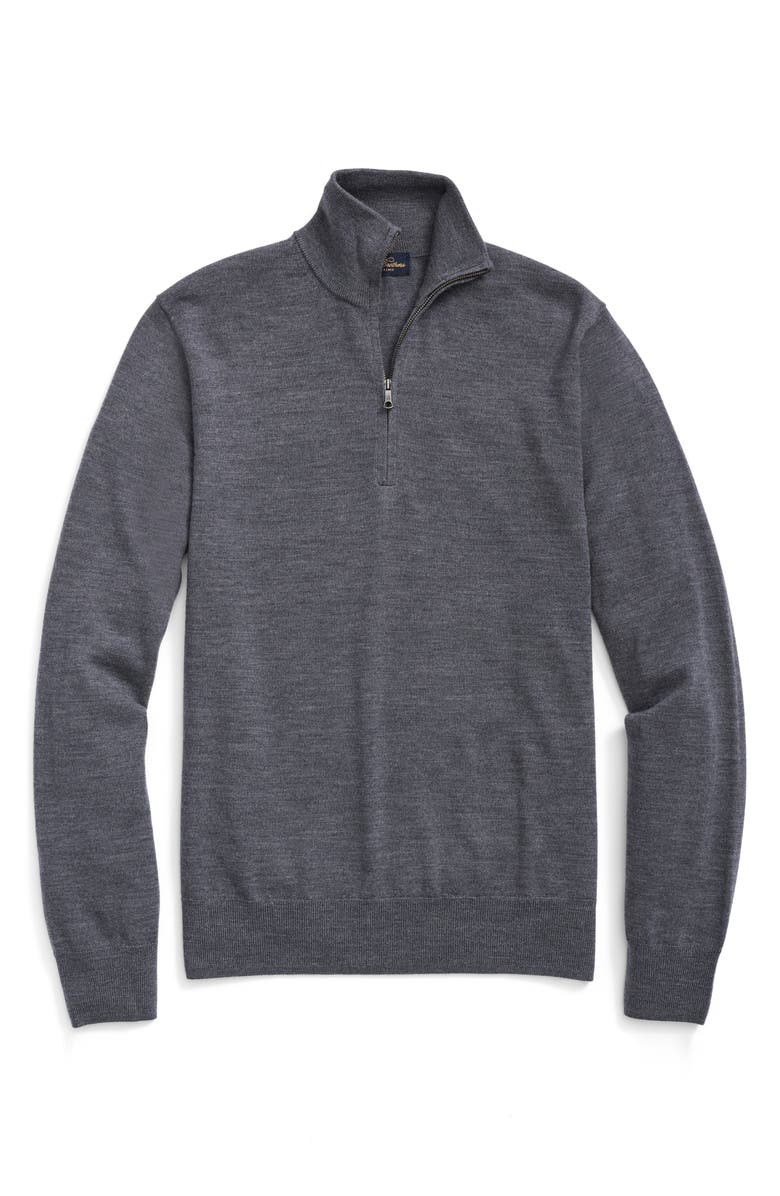 Brooks Brothers Half Zip Sweater, Main, color, Grey Heather