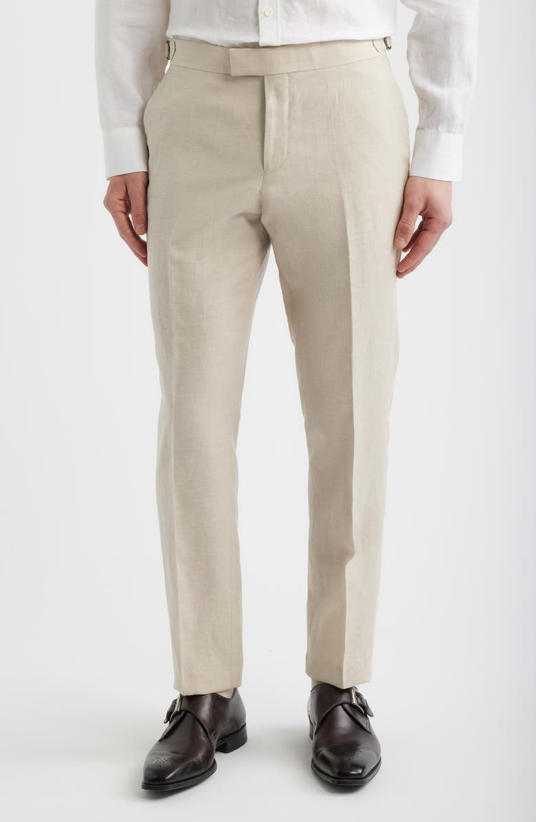 BOSS Huge Slim Fit Wool & Linen Suit, Alternate, color, Open Beige