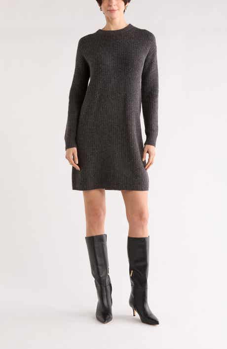 NORDSTROM RACK Textured Stitch Long Sleeve Sweater Dress