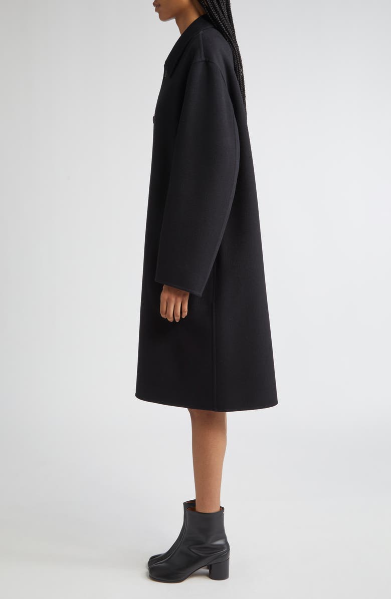 MM6 Maison Margiela Wool Double Face Coat, Alternate, color, Black