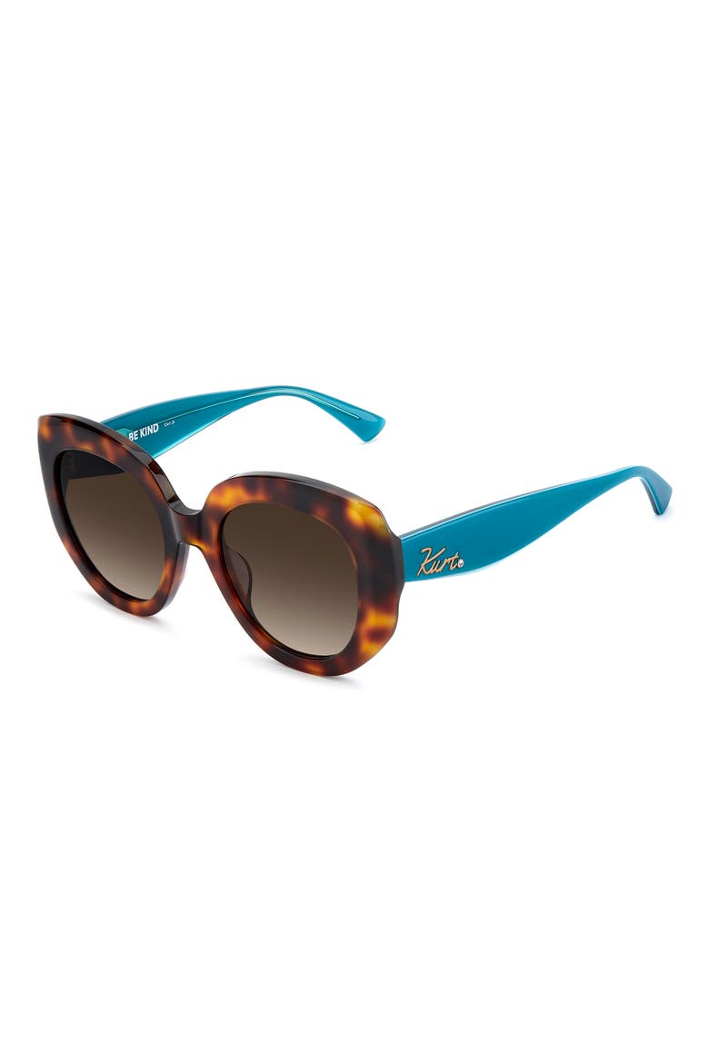52mm Round Geometric Sunglasses, Alternate, color, HAVANA/ BROWN SF
