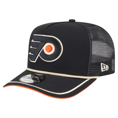 Men's New Era  Black Philadelphia Flyers Vintage Team Rope A-Frame 9FIFTY Snapback Hat
