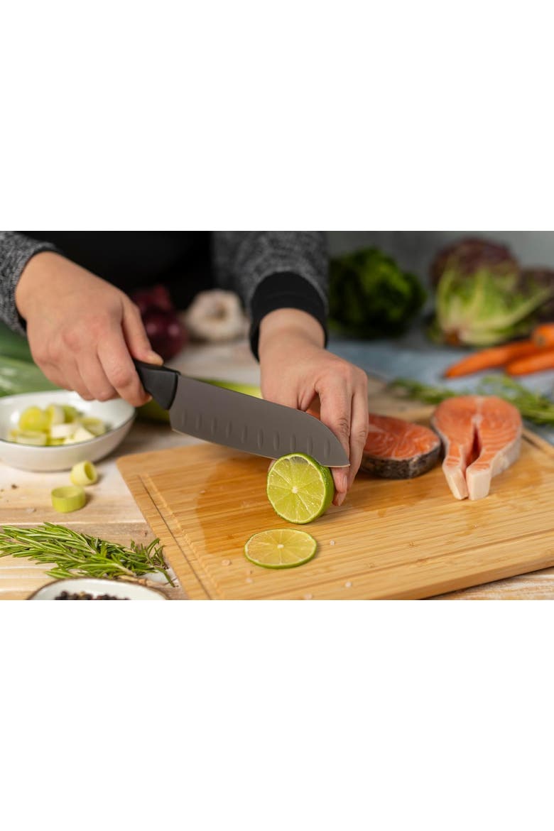 ICED Santoku Knife 6.3-Inch, Ice Hardened German Stainless Blade, Alternate, color, Black