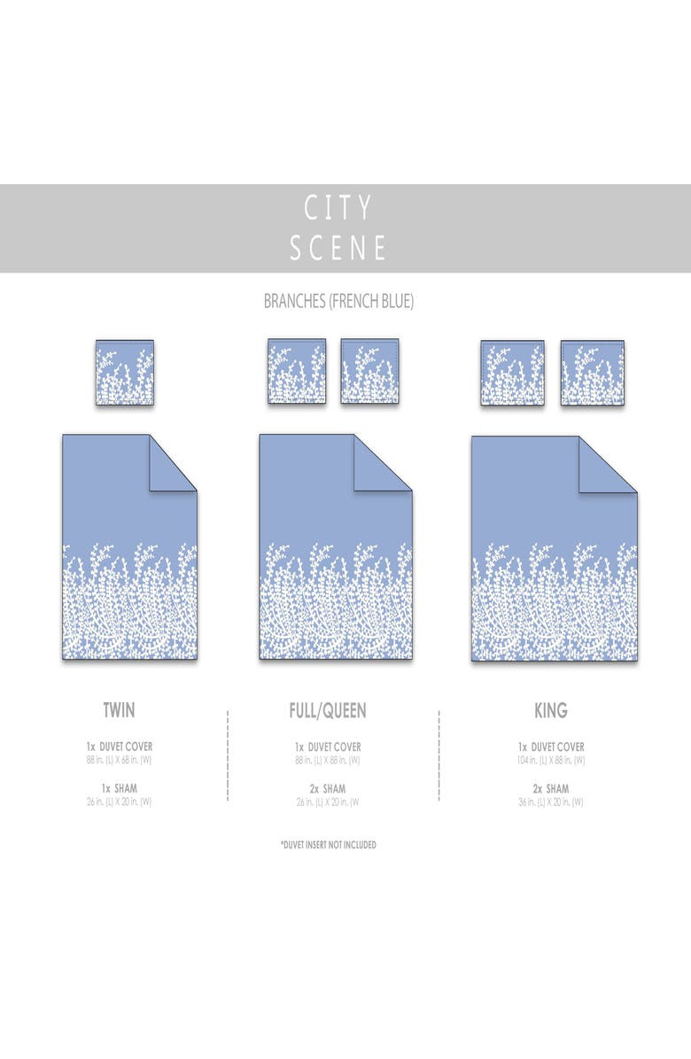 CITY SCENE Branches Cotton Duvet Cover Set, Alternate, color, Blue
