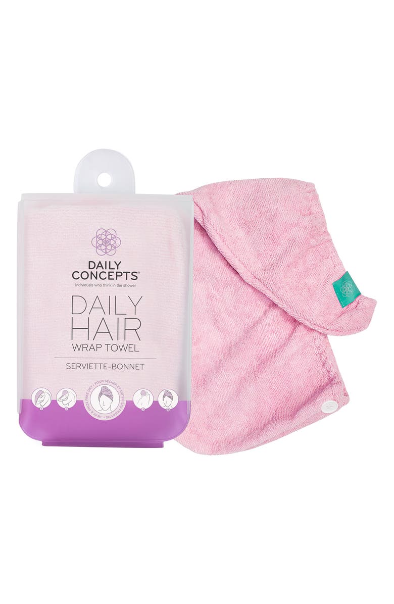 DAILY CONCEPTS Daily Hair Towel Wrap - Pink, Main, color,