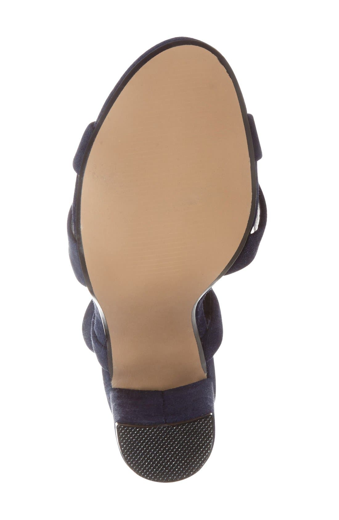 'Christey' Wraparound Ankle Tie Sandal, Alternate, color, NAVY SUEDE
